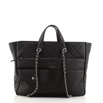Chanel Ultra Pocket Shopping Tote Quilted Calfskin Large