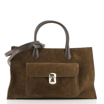 Balenciaga Padlock All Time Work Tote Suede
