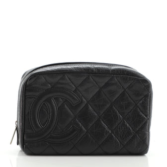 Chanel Cotton Club Cosmetic Pouch Quilted Aged Calfskin Small