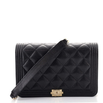 Chanel Boy Wallet on Chain Quilted Caviar