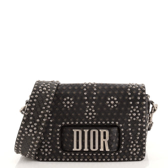 Christian Dior Dio(r)evolution Flap Bag Studded Embossed Leather Medium
