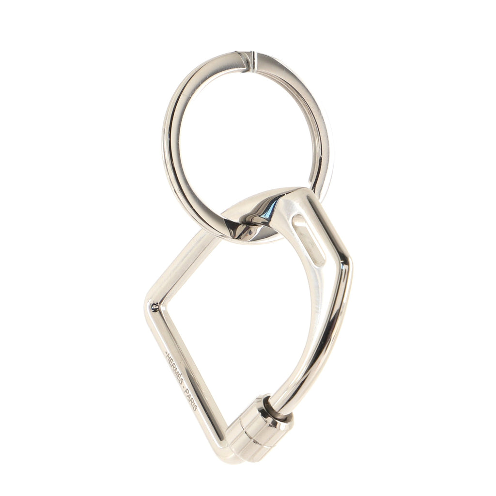 Hermes Etrier Key Ring Metal Silver 10086647