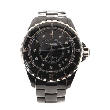 Chanel J12 Automatic Watch Ceramic and Stainless Steel with Diamond Markers 38