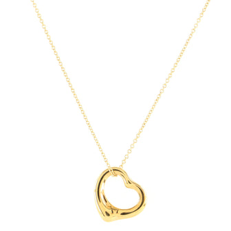 Tiffany & Co. Elsa Peretti Open Heart Pendant Necklace 18K Yellow Gold 16mm