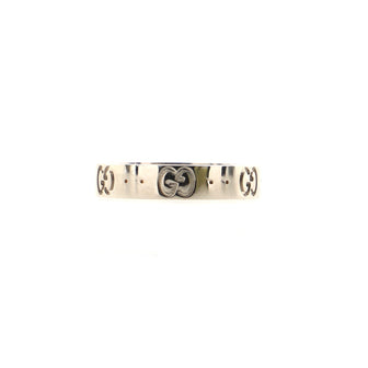 Gucci Icon Band Ring 18K White Gold 4mm