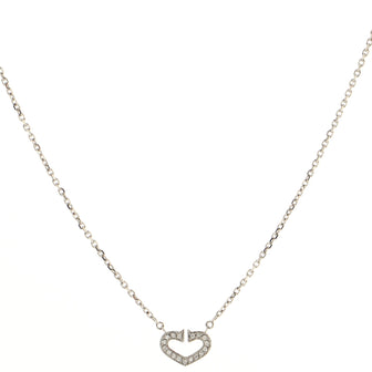 Cartier C Heart de Cartier Pendant Necklace 18K White Gold with Pave Diamonds
