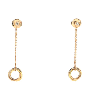 Cartier Trinity Diamond Drop Earrings 18K Tricolor Gold