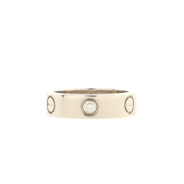 Cartier Love 3 Diamonds Band Ring 18K White Gold with Diamond