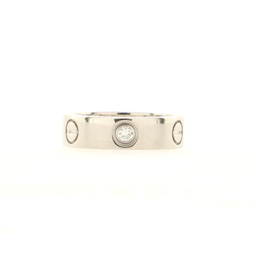 Cartier Love 3 Diamonds Band Ring 18K White Gold with Diamond
