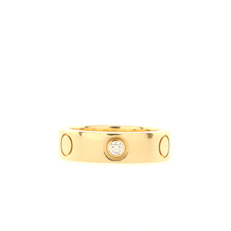Cartier Love 3 Diamonds Band Ring 18K Yellow Gold with Diamonds