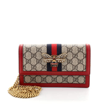 Gucci Queen Margaret Chain Wallet GG Coated Canvas Mini