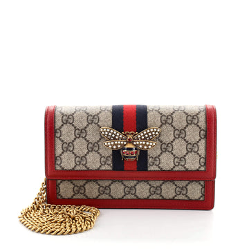 Gucci Queen Margaret Chain Wallet GG Coated Canvas Mini