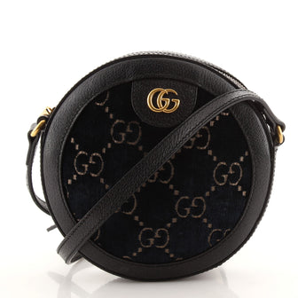 Gucci Ophidia Round Shoulder Bag GG Velvet Mini