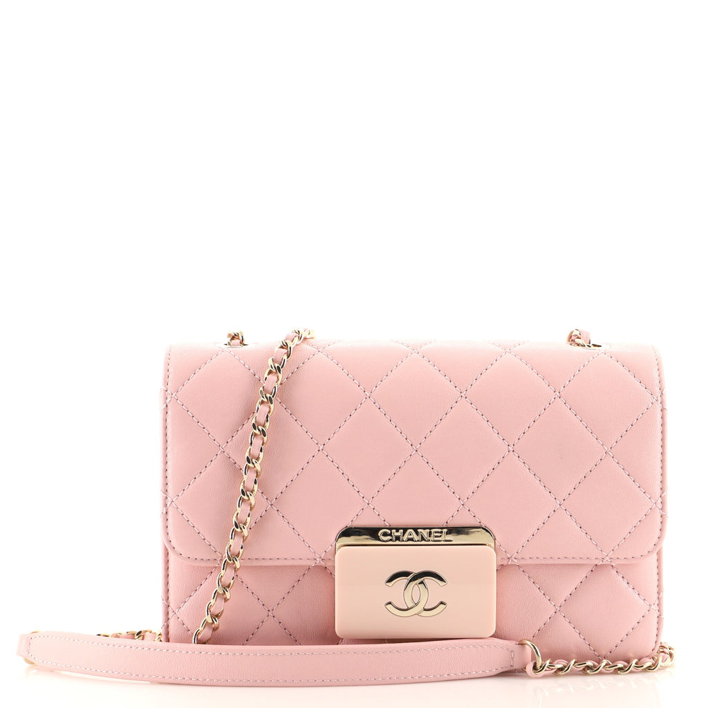 Chanel Beauty Lock Flap Bag Quilted Sheepskin Mini Pink 10086678