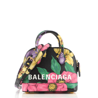 Balenciaga Logo Ville Bag Printed Leather XXS