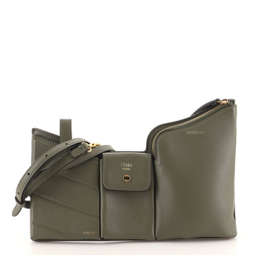 Fendi Bustine 3 Pockets Crossbody Bag Leather Mini