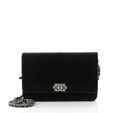 Chanel Boy Wallet on Chain Quilted Velvet