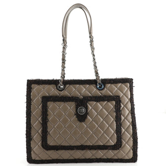 Chanel Secrets Tote Quilted Calfskin with Tweed Large