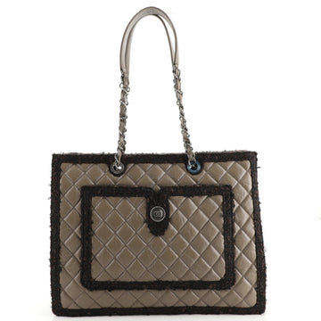 Chanel Secrets Tote Quilted Calfskin with Tweed Large
