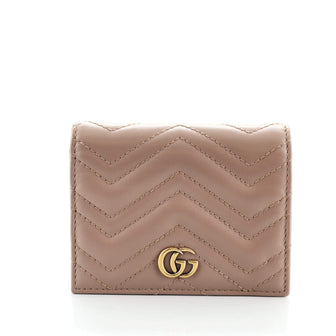 Gucci GG Marmont Flap Card Case Matelasse Leather