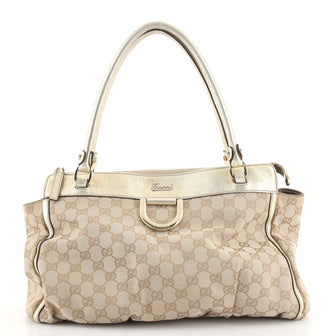 Gucci D-Ring Shoulder Bag GG Canvas Large