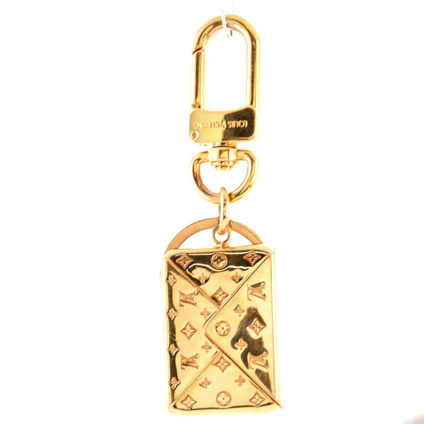 LOUIS VUITTON Love Note Envelope Bag Charm Key Holder Gold 414814