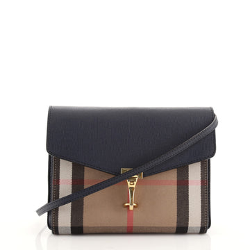 Burberry Macken Crossbody Bag Leather and House Check Canvas Small