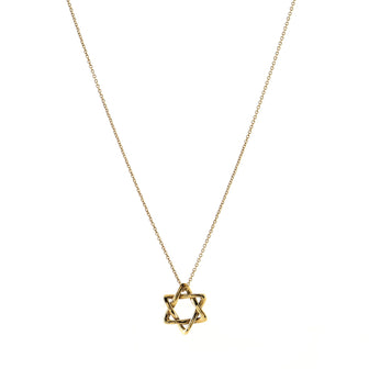 Tiffany & Co. Elsa Peretti Star of David Pendant Necklace 18K Yellow Gold 12mm