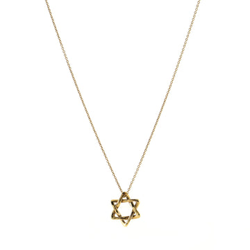Tiffany & Co. Elsa Peretti Star of David Pendant Necklace 18K Yellow Gold 12mm
