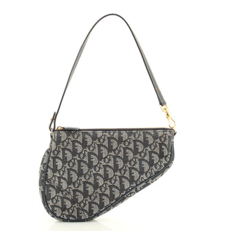 Christian Dior Vintage Saddle Bag Diorissimo Canvas Mini