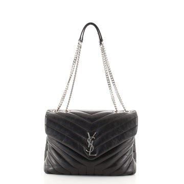 Saint Laurent LouLou Shoulder Bag Matelasse Chevron Leather Large