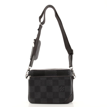 Louis Vuitton Trio Messenger Bag Limited Edition Damier Graphite 3D