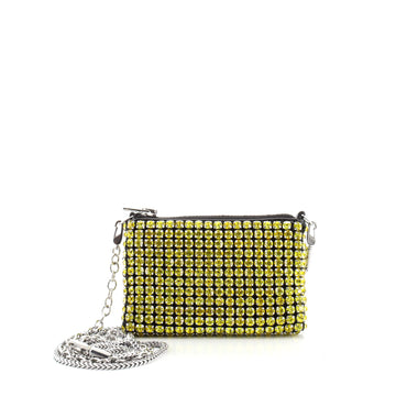 Alexander Wang Heiress Chain Pouch Rhinestone Embellished Mesh Nano