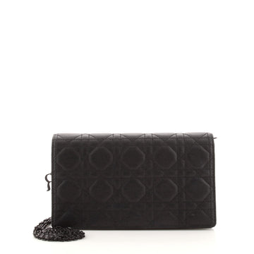 Christian Dior Ultra Matte Lady Dior Wallet on Chain Pouch Cannage Quilt Calfskin Long