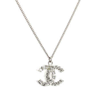 Chanel CC Pendant Necklace Metal with Crystals