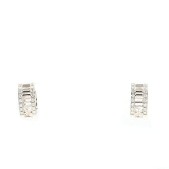 Tiffany & Co. Atlas Hoop Earrings 18K White Gold with Diamonds Large