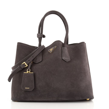 Prada Cuir Double Tote Suede Medium