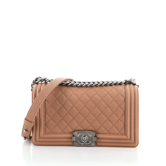 Chanel Boy Flap Bag Quilted Caviar Old Medium