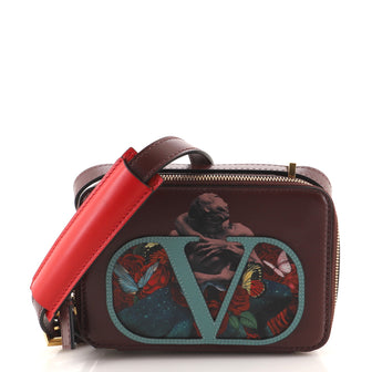 Valentino Undercover VLogo Camera Bag Printed Leather Small