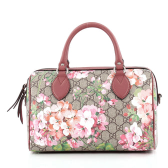 Gucci Convertible Boston Blooms Print GG Coated Canvas Small
