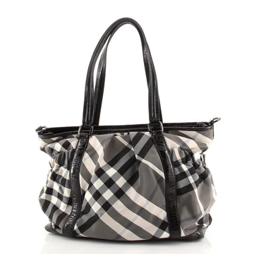 Burberry Convertible Diaper Tote Beat Check Nylon Large
