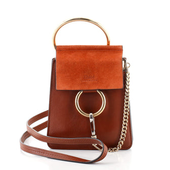 Chloe Faye Bracelet Crossbody Bag Leather and Suede Mini