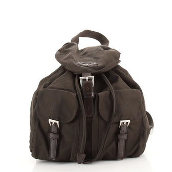 Prada Double Front Pocket Backpack Tessuto Small