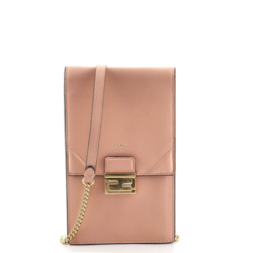 Fendi Kan U Vertical Wallet on Chain Leather Mini