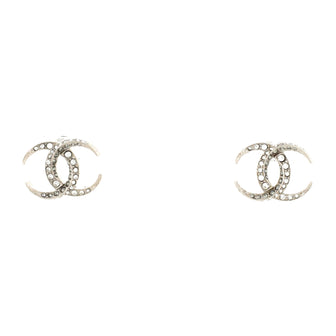 Chanel CC Dubai Moon Stud Earrings Metal with Crystals