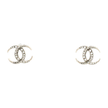 Chanel CC Dubai Moon Stud Earrings Metal with Crystals
