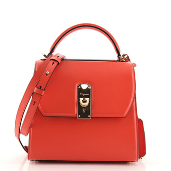 Salvatore Ferragamo Boxyz Top Handle Bag Leather Medium