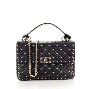 Valentino Rockstud Spike Flap Bag Quilted Leather Medium