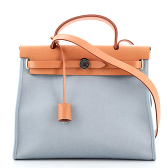 Hermes Herbag Zip Leather and Toile 31