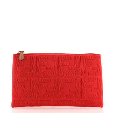 Fendi Zip Pouch Zucca Jacquard Fabric Medium